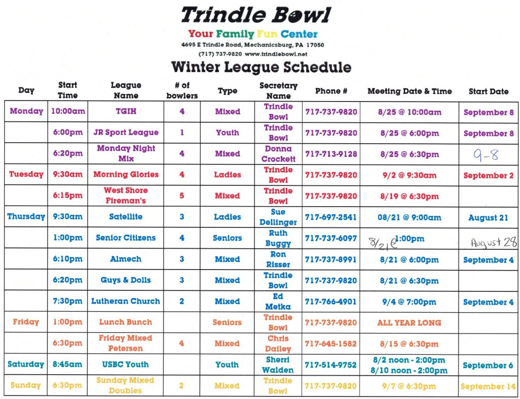 fall leagues